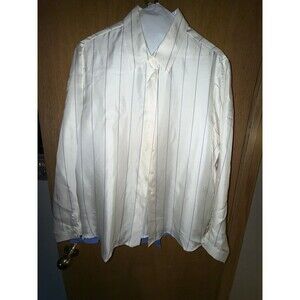 Jones New York 100% Silk Top Blouse Striped Pattern Career Office Wear Size 14